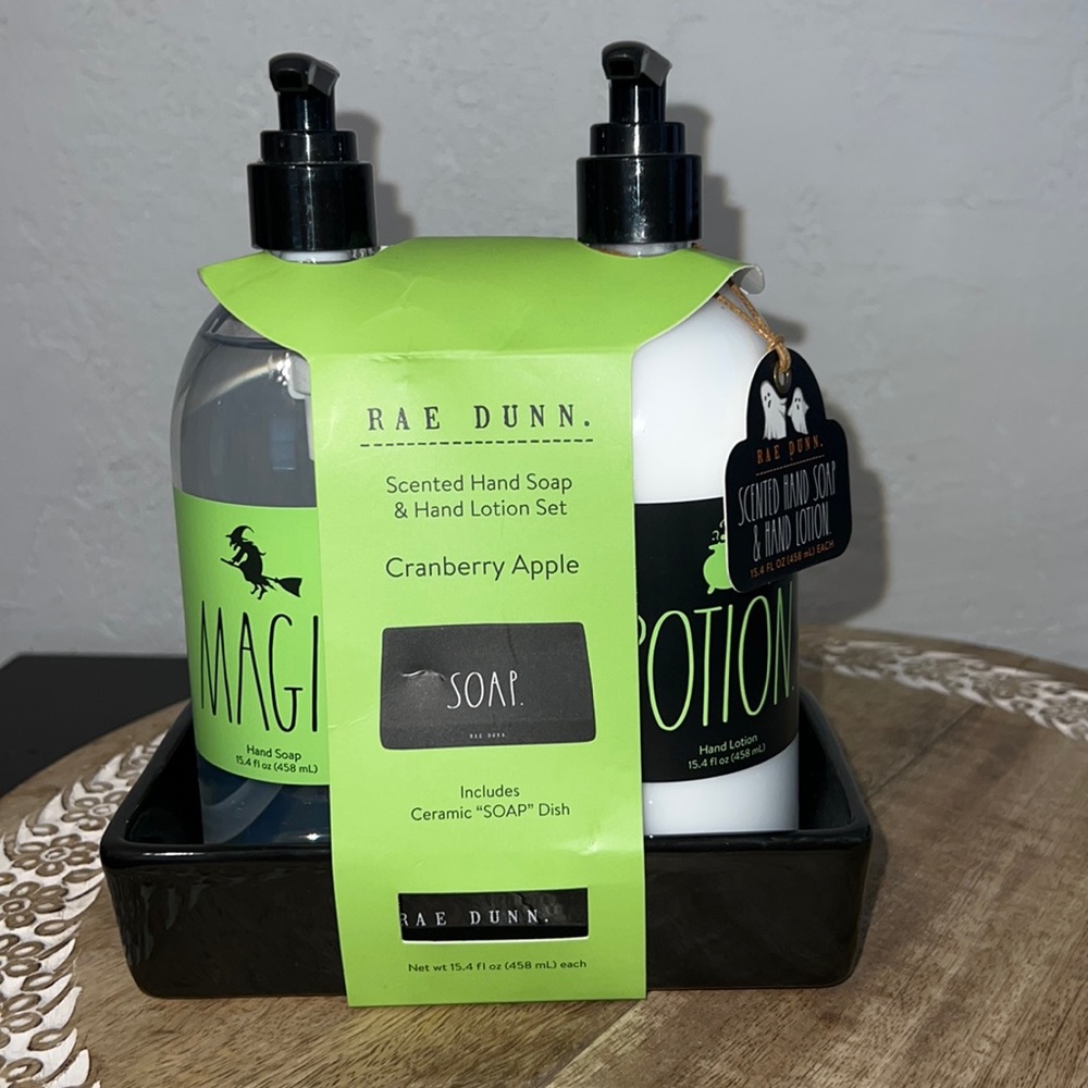 Rae Dunn Hand Soap and Lotion Set